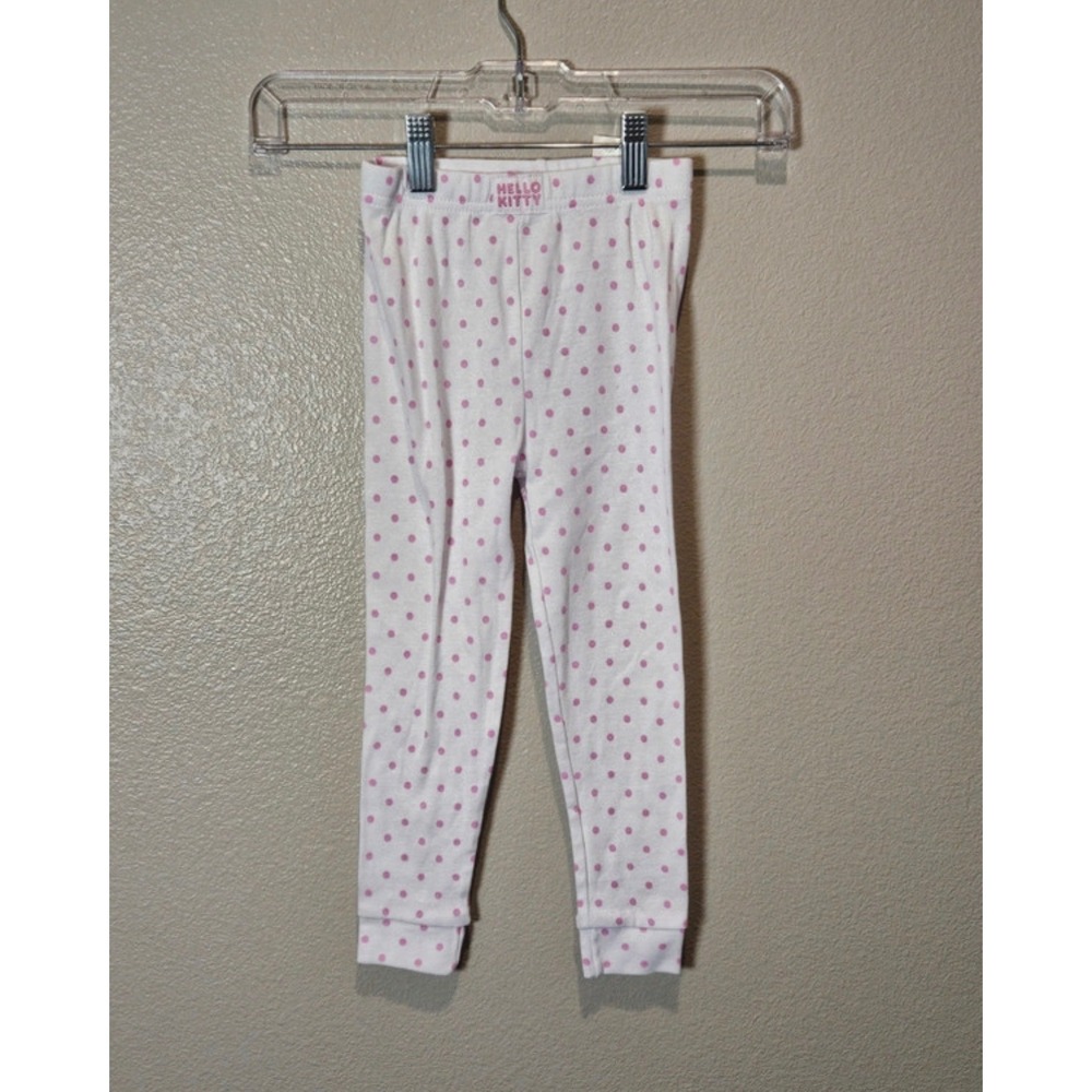 Hello Kitty Girls Pink Polka Dot Cotton Pajama Pants Leggings Size 4T NWT